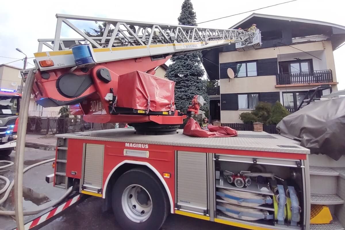 Pożar domu przy ul. Gałczyńskiego w Lublinie