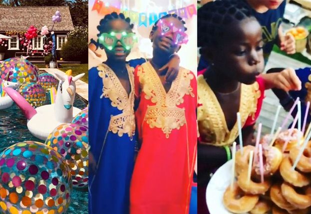 Tort z pączków, afrykańskie stroje i dmuchane jednorożce - tak wyglądały urodziny bliźniaczek Madonny! (FOTO)