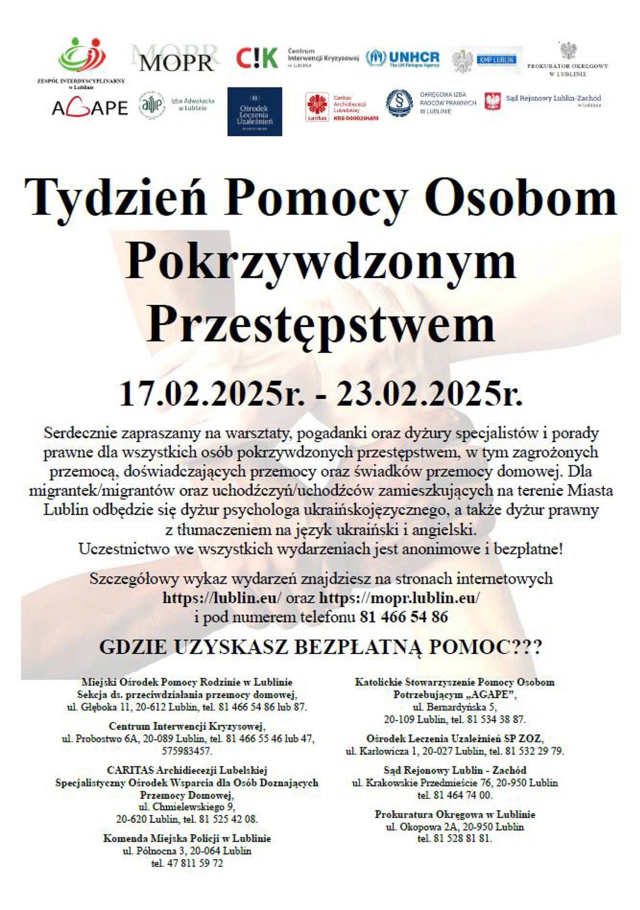 Lublin pomaga osobom dotkniętym przemocą. Rusza kolejna odsłona akcji