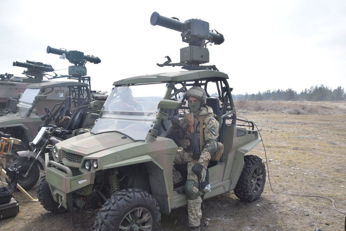 Ukraiński buggy z PPK Stugna-P w roli łowcy czołgów.