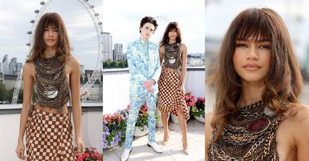 Olśniewająca Zendaya w "łańcuszkowym" topie Vivienne Westwood promuje nowy film z Timothéem Chalametem (ZDJĘCIA)