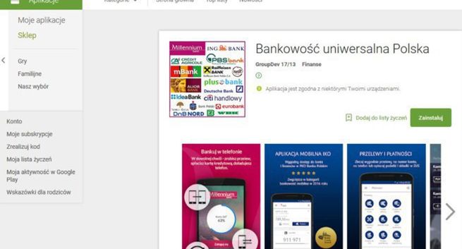 Aplikacja „Bankowość uniwersalna Polska” oszustwem, hakerzy mogli ukraść dane klientów 21 banków