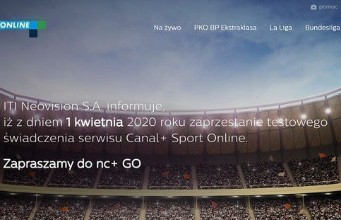 Od kwietnia Canal+ Sport Online kończy działalność