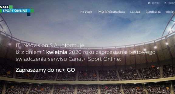 Od kwietnia Canal+ Sport Online kończy działalność