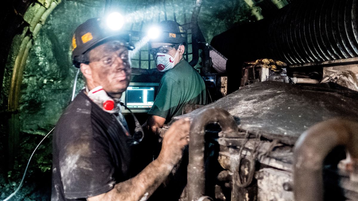 Górnicy podczas pracy