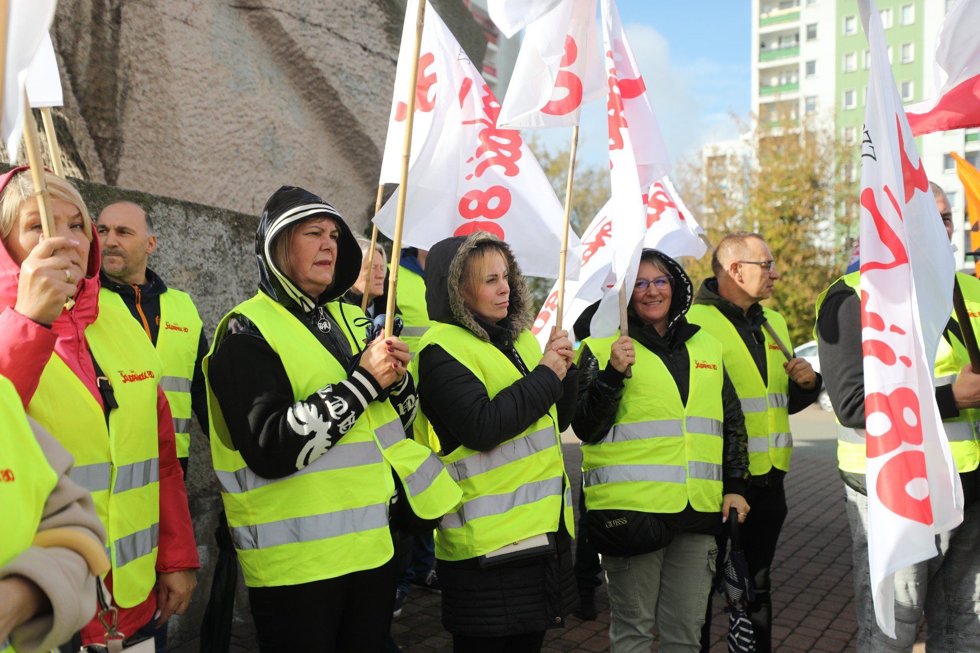 Protest hutników i koksowników w Dąbrowie Górniczej