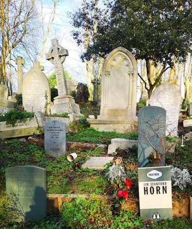 Many famous people are buried at the London necropolis.