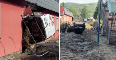 Samochody powbijane w ściany. Dramatyczne nagranie