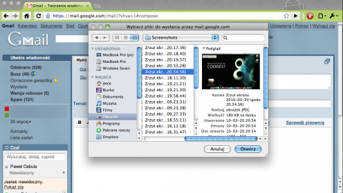 Jak dodawać załączniki w Gmailu metodą "podnieś i upuść"? 1