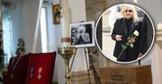 Pogrzeb Tadeusza Rolke. Monika Olejnik z symboliczną różą