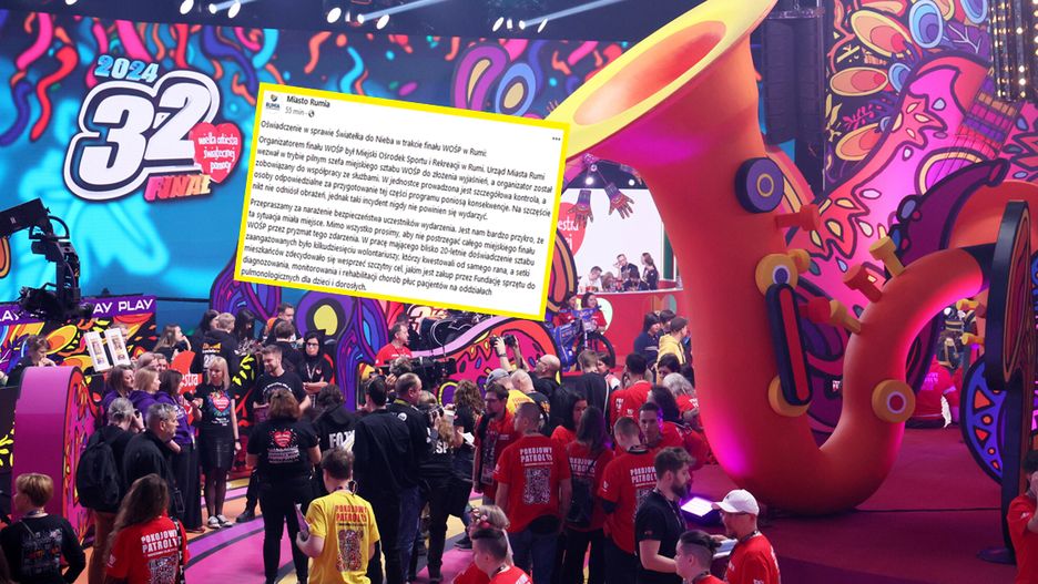 "Przepraszamy". Władze Rumi reagują po skandalu na finale WOŚP