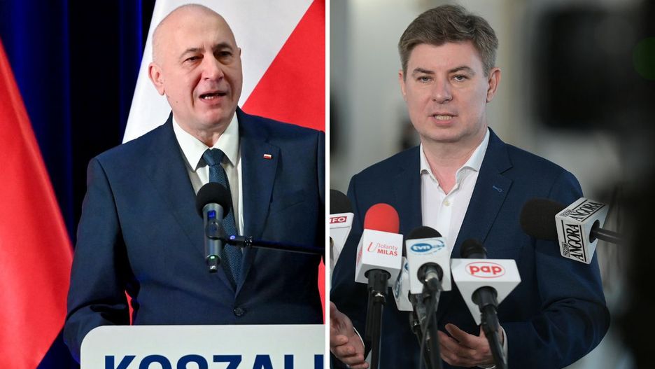 Szef sztabu PiS Joachim Brudziński oraz rzecznik PO Jan Grabiec