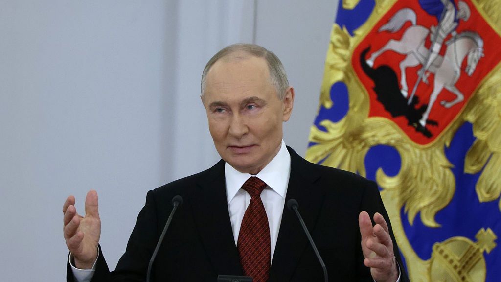 Russian President Vladimir Putin Bestows Awards To Mark 'Russia Day'
MOSCOW, RUSSIA - JUNE 12:  (RUSSIA OUT) Russian President Vladimir Putin speeches at the Saint George's Hall of the Grand Kremlin Palace during the award ceremony, marking the Day of Russia, June 12, 2025 in Moscow, Russia. Putin gave state prizes and other awards during an annual event, dedicated to major national holiday in the country, celebrated since 1992. (Photo by Contributor/Getty Images)
Contributor