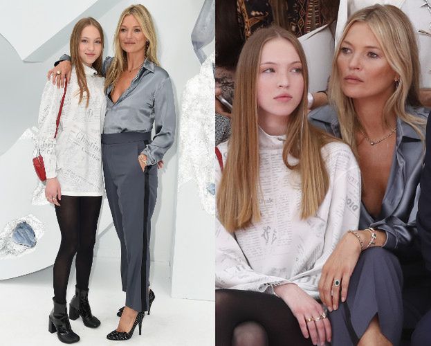 Kate Moss promuje ambitną córkę na paryskim pokazie Diora