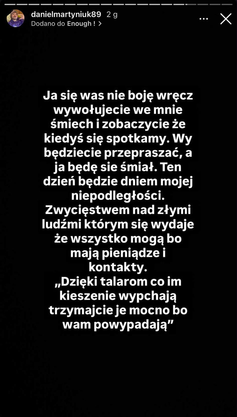 Nocne wpisy Daniela Martyniuka