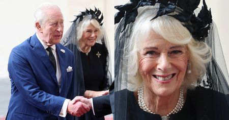Historyczna wizyta króla Karola III i królowej Camilli w Watykanie. Żona monarchy przywdziała MROCZNĄ mantylkę. Ładna?