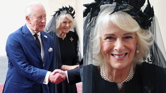 Historyczna wizyta króla Karola III i królowej Camilli w Watykanie. Żona monarchy przywdziała MROCZNĄ mantylkę. Ładna?