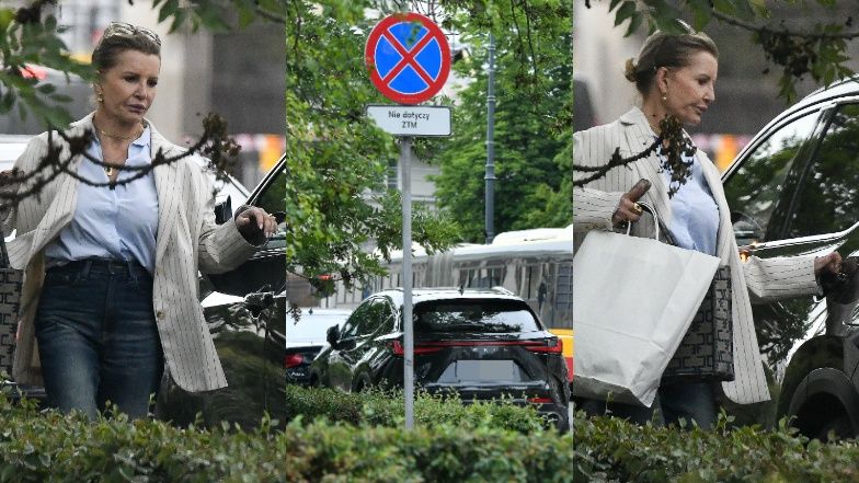 Joanna Racewicz wraca do zaparkowanego na zakazie samochodu