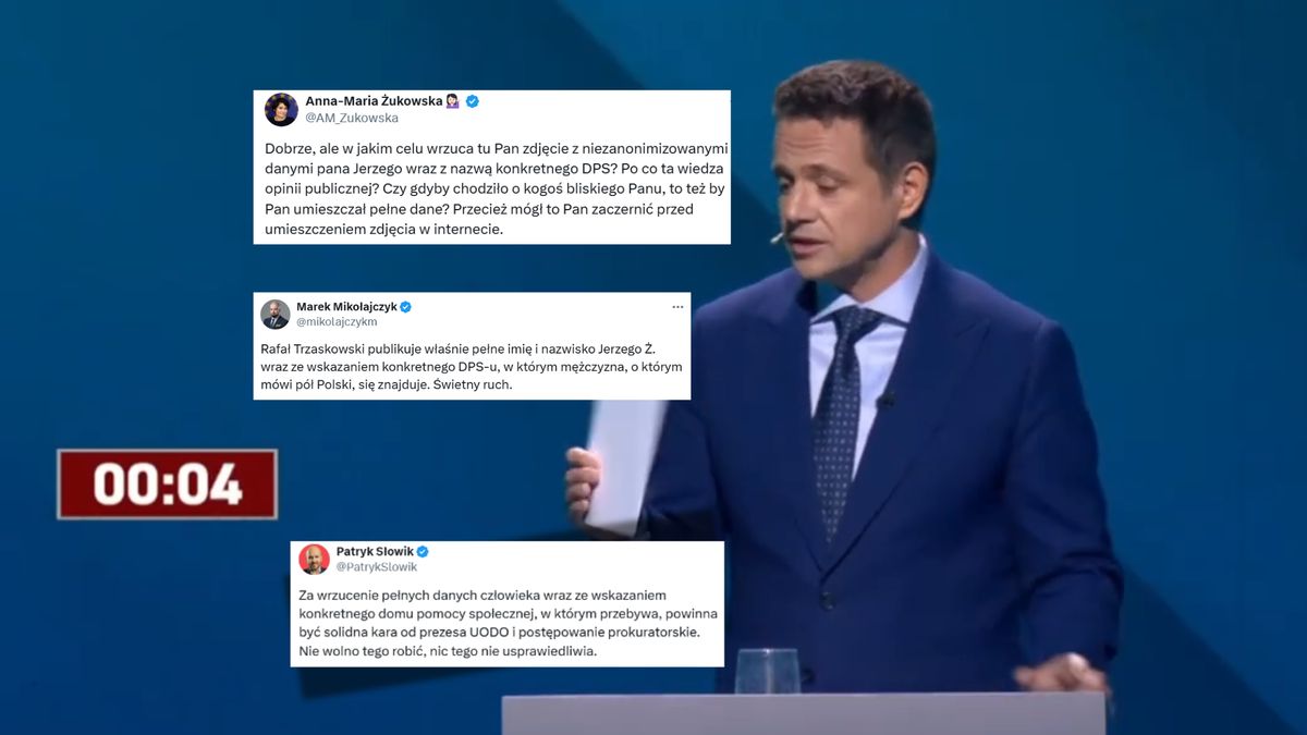 Trzaskowski skrytykowany za ujawnienie danych Jerzego Ż.