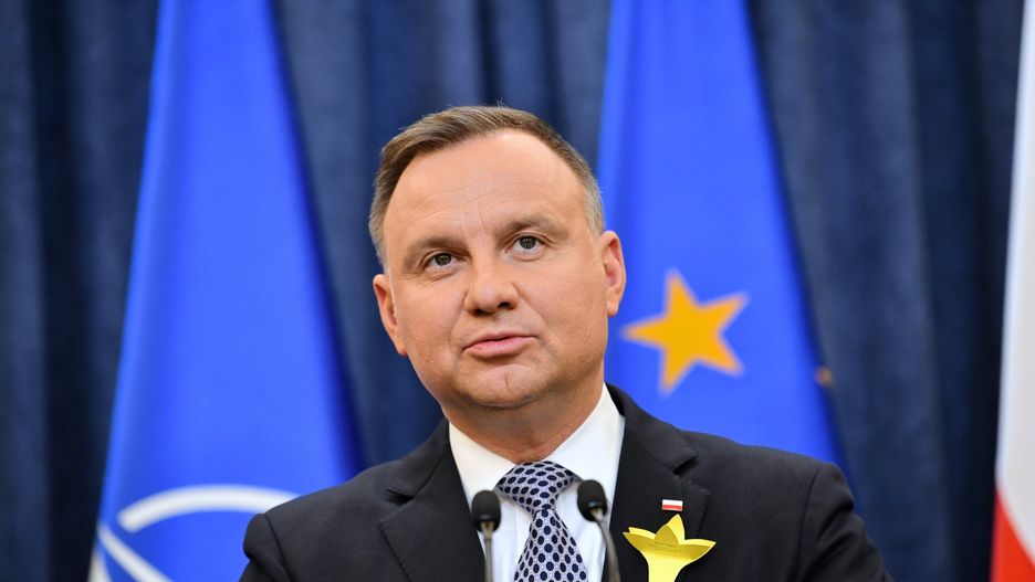 Andrzej DudaWarszawa, 19.04.2022. Prezydent RP Andrzej Duda podczas wypowiedzi dla medi�w, 19 bm. w Pa�acu Prezydenckim w Warszawie. (sko) PAP/Radek PietruszkaRadek PietruszkaAndrzej Duda, pa�ac prezydencki, polityk polityka, prezydent, Prezydent RP, spotkanie