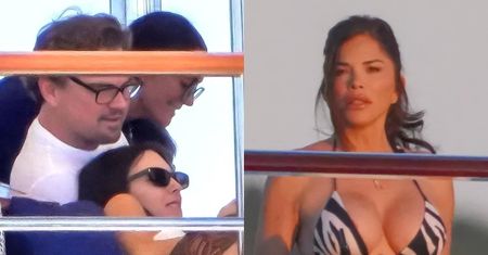 Elita bawi się na jachcie Bezosa: Leonardo DiCaprio z młodszą o 24 lata ukochaną, Lauren Sanchez w bikini w zeberkę (ZDJĘCIA)