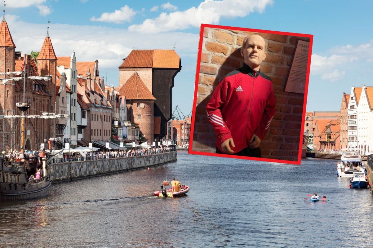 Na zdjęciu: miasto Gdańsk, w ramce figura woskowa Wayne'a Ronneya (Twitter/JustTrollFooty)