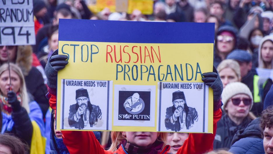 Protest poparcia dla Ukrainy w Londynie