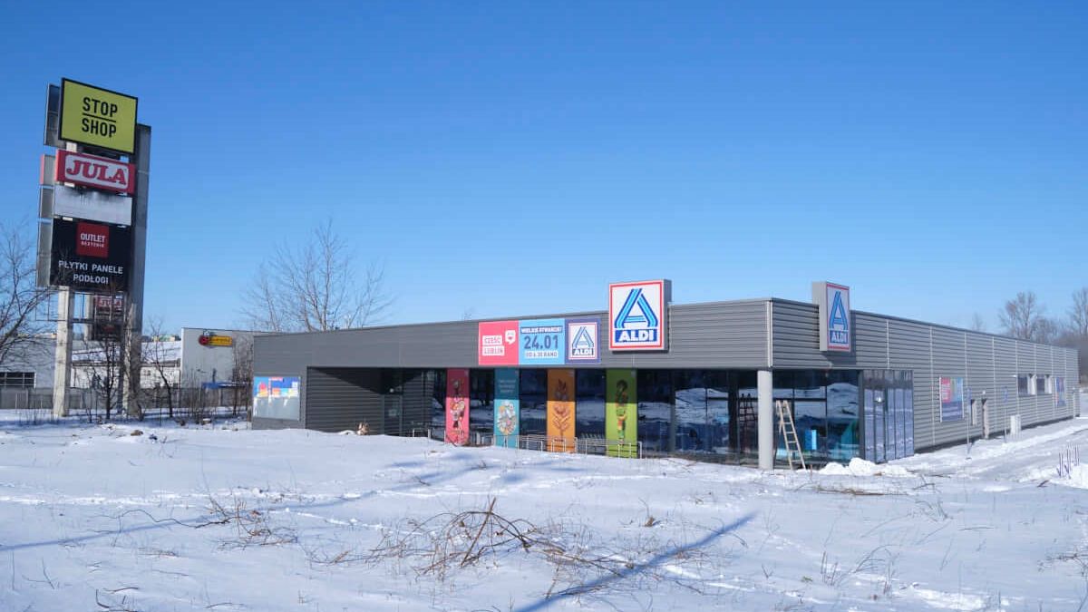 Aldi przy ul. Gospodarczej przed otwarciem
