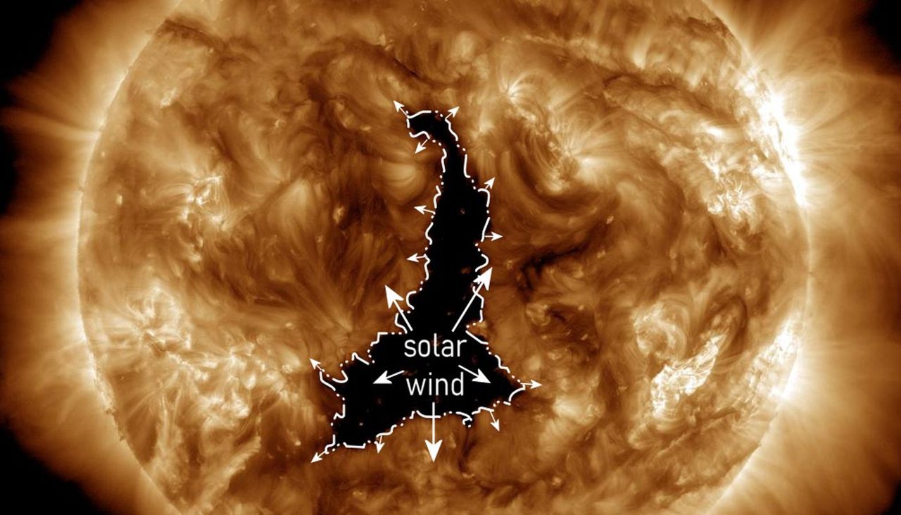 A picture of the Sun showing the gigantic size of the phenomenon.