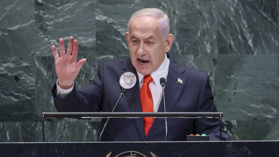 General Debate of the 80th session of the United Nations General Assembly
epa12407720 Prime Minister of Israel Benjamin Netanyahu speaks during the General Debate of the 80th session of the United Nations General Assembly at United Nations headquarters in New York, New York, USA, 26 September 2025.  EPA/SARAH YENESEL 
Dostawca: PAP/EPA.
SARAH YENESEL
debate, general assembly, un, united nations, general debate