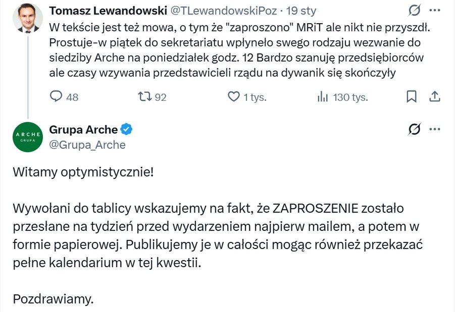 Tomasz Lewandowski pisze, że "został wezwany na dywanik"
