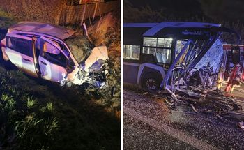 Koszmarny wypadek pod Krakowem. Autobus zderzył się z autem