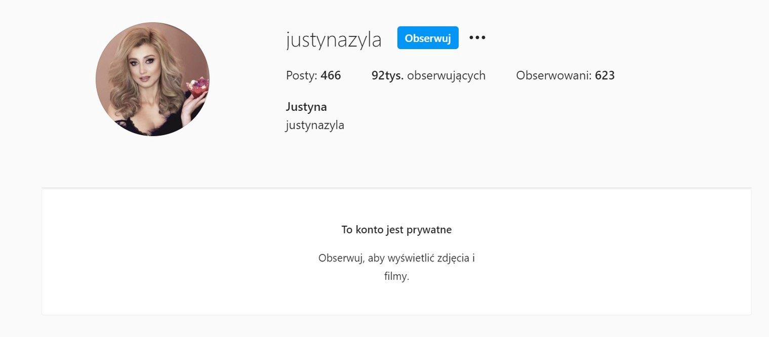 konto Justyny Żyły