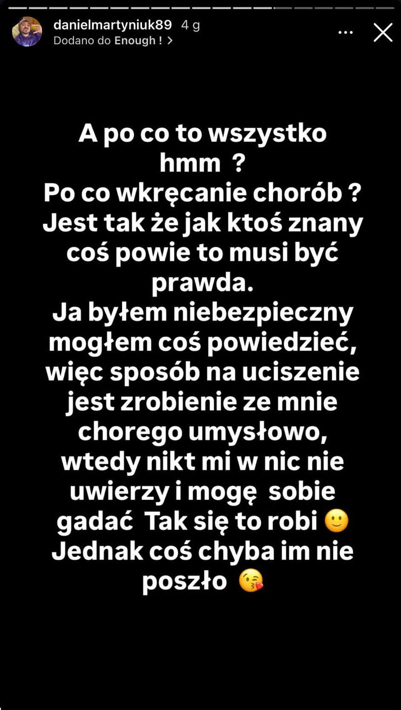 Nocne wpisy Daniela Martyniuka
