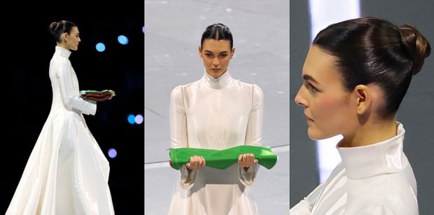 Posągowa Vittoria Ceretti ZACHWYCIŁA na otwarciu igrzysk. Leonardo DiCaprio pęka z dumy? (ZDJĘCIA)