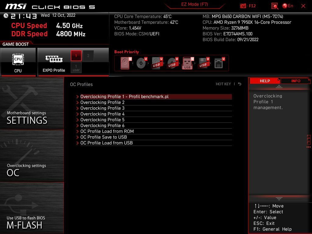MSI MPG B650 Carbon WIFI - Click BIOS 5