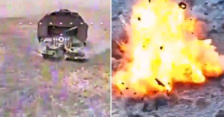 Spektakularna eksplozja na froncie. Rosyjski T-90 rozerwany na kawałki
