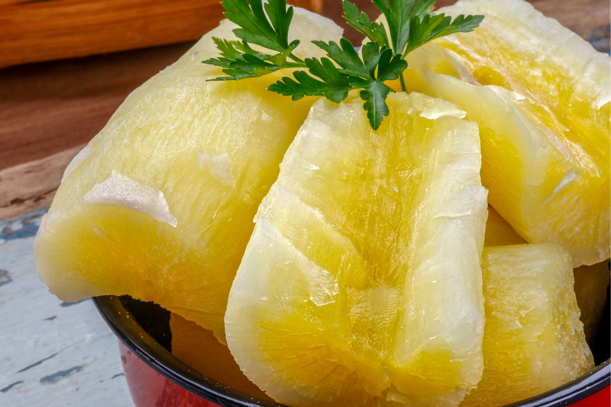 Maniok po ugotowaniu - Pyszności