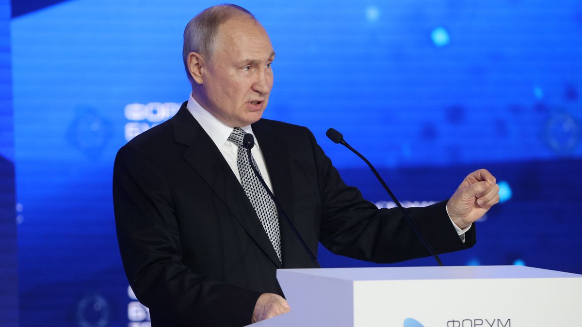 Russian President Putin Delivers A Speech At Future Technologies Forum
MOSCOW, RUSSIA - JULY 13 (RUSSIA OUT) Russian President Vladimir Putin speaks during the plenary session of the Future Technologies Forum on July 13, 2023, in Moscow, Russia. "The Future Technologies Forum. Computing and Communications. The Quantum World" is organized by the Government of Russia and operated by Roscongress Foundation. (Photo by Contributor/Getty Images)
Contributor