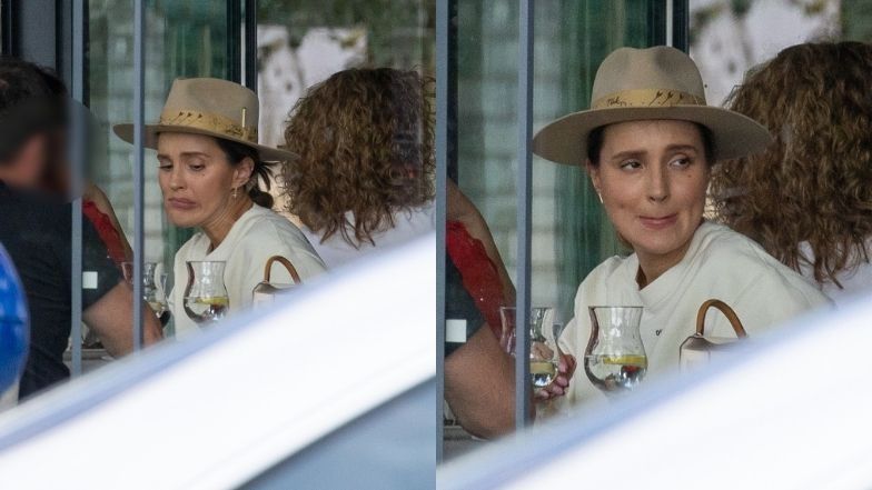 Marina Łuczenko ucztuje w restauracji z Liamem i suczką Nalą