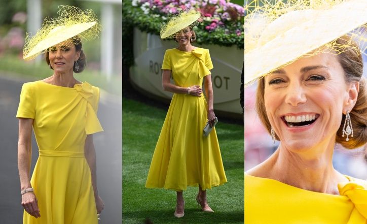 Księżna Kate powraca na Royal Ascot po trzyletniej przerwie. ZACHWYCIŁA w kanarkowej kreacji (ZDJĘCIA)