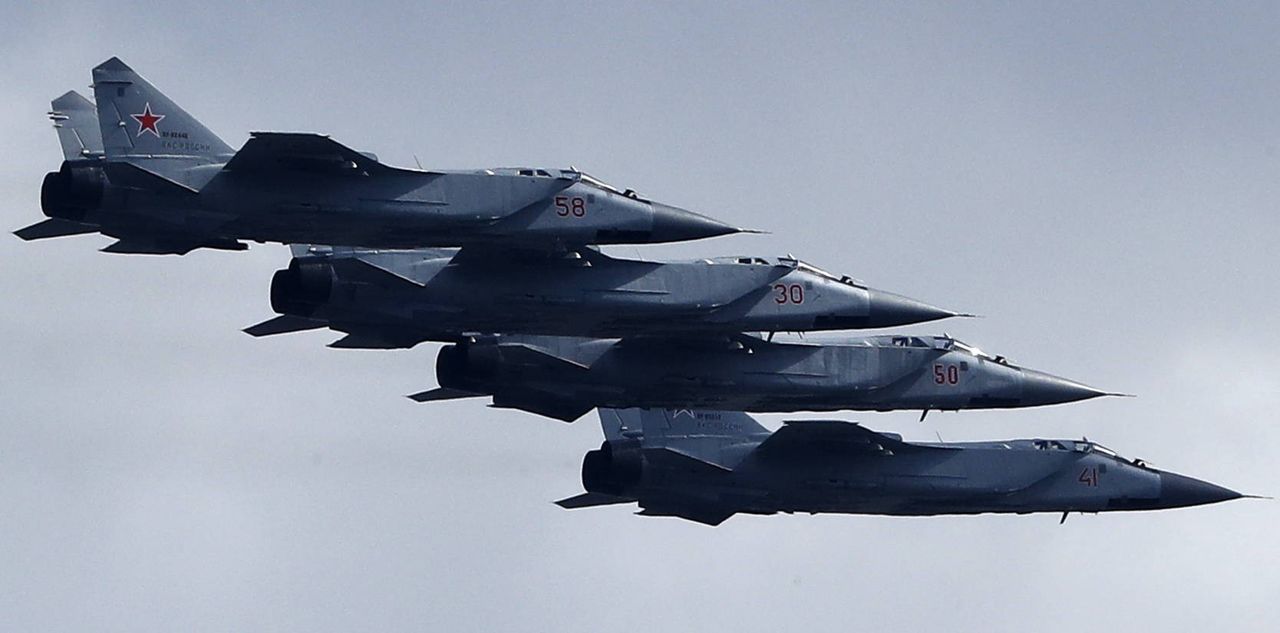 MiG-31 aircraft during an air parade over Moscow - illustrative photo