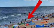 Ujęcie z plaży w Chłapowie. Oto co zrobili plażowicze