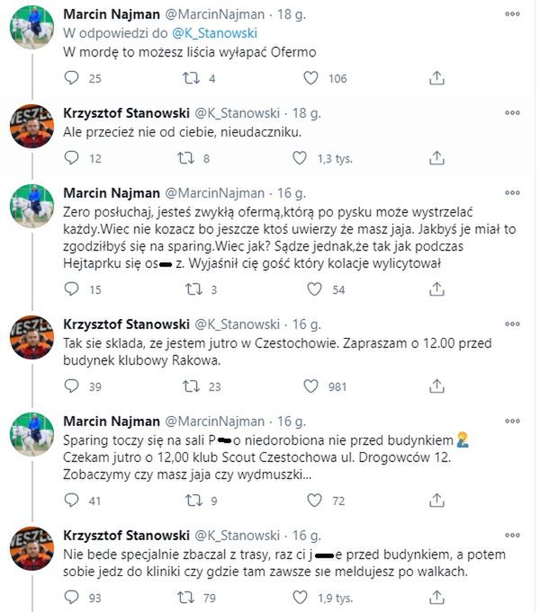 Najman Stanowski kłótnia