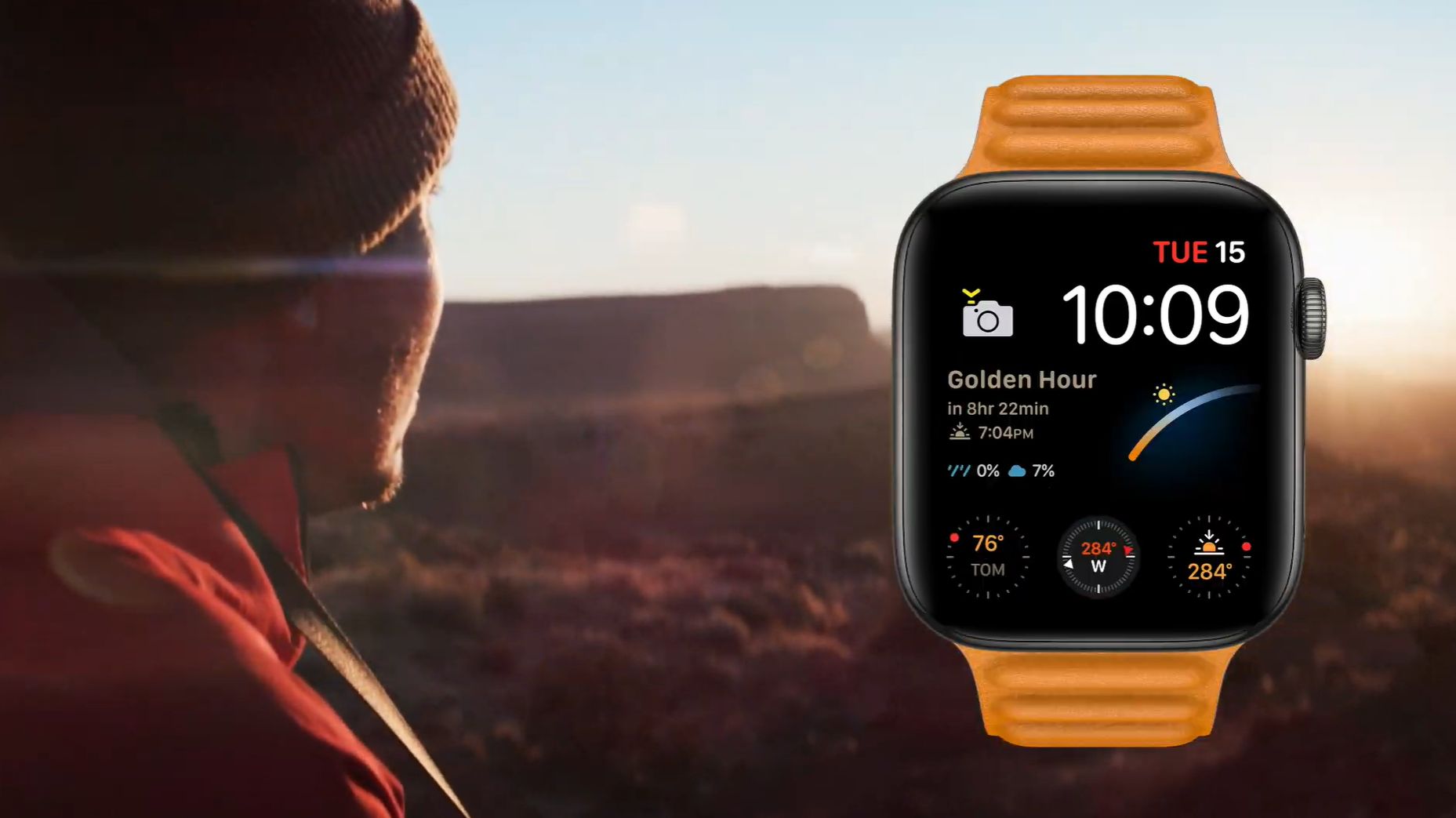 Watch Series 6 z tarczą stworzoną na potrzeby fotografów, fot. stopklatka z prezentacji Apple Event 2020 / YouTube.