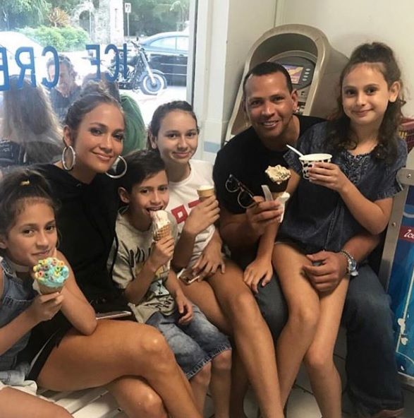Jennifer Lopez i Alex Rodriguez z dziećmi
