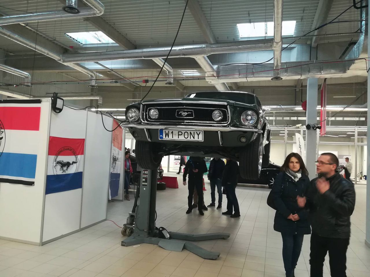 Mustang zawisł nad głowami odwiedzających targi