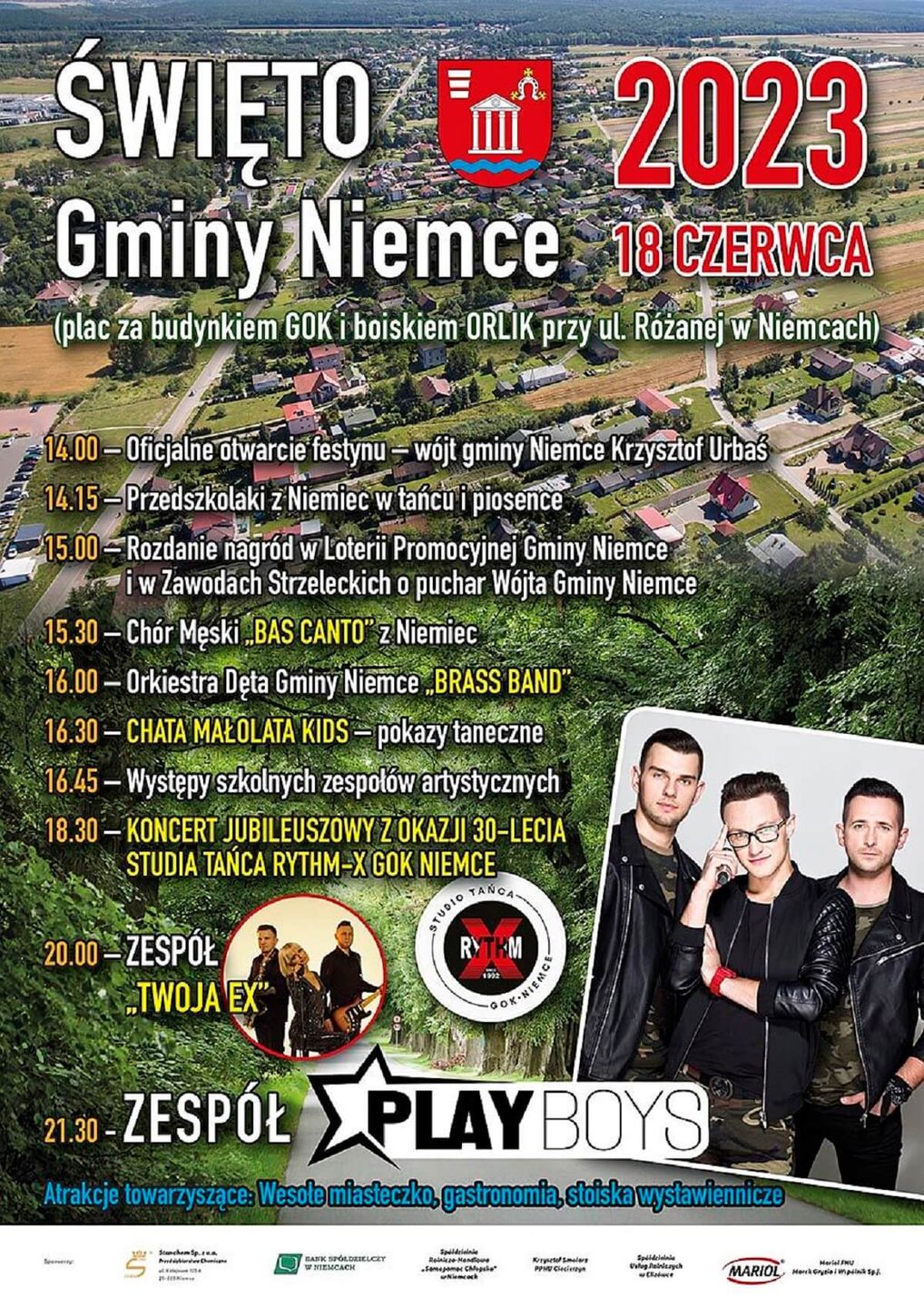Dni Gminy Niemce 2023 - program wydarzenia, plakat