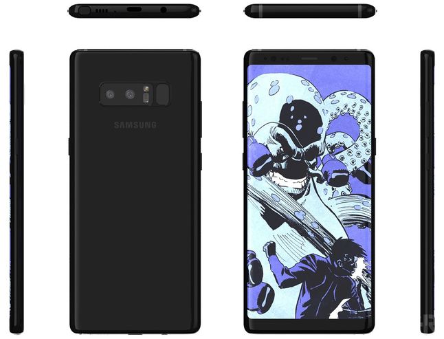 Render przedstawiający prawdopodobny wygląd Samsunga Galaxy Note 8