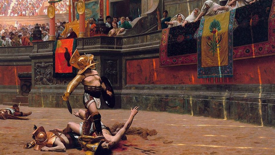 Wizja walk gladiatorów, mal. Jean-Léon Gérôme